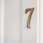 room door with number 7 on 